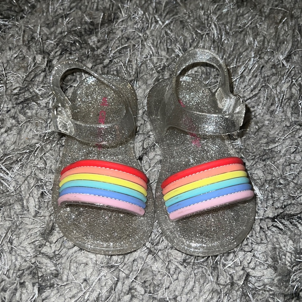Clear glitter colorful sandal